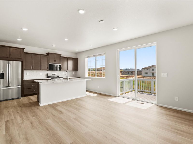 Furnished interior in a model home at Buffalo Highlands: The Canyon Collection in Commerce City (Image 5). Furnished interior in a model home at Buffalo Highlands: The Canyon Collection in Commerce City (Image 5).