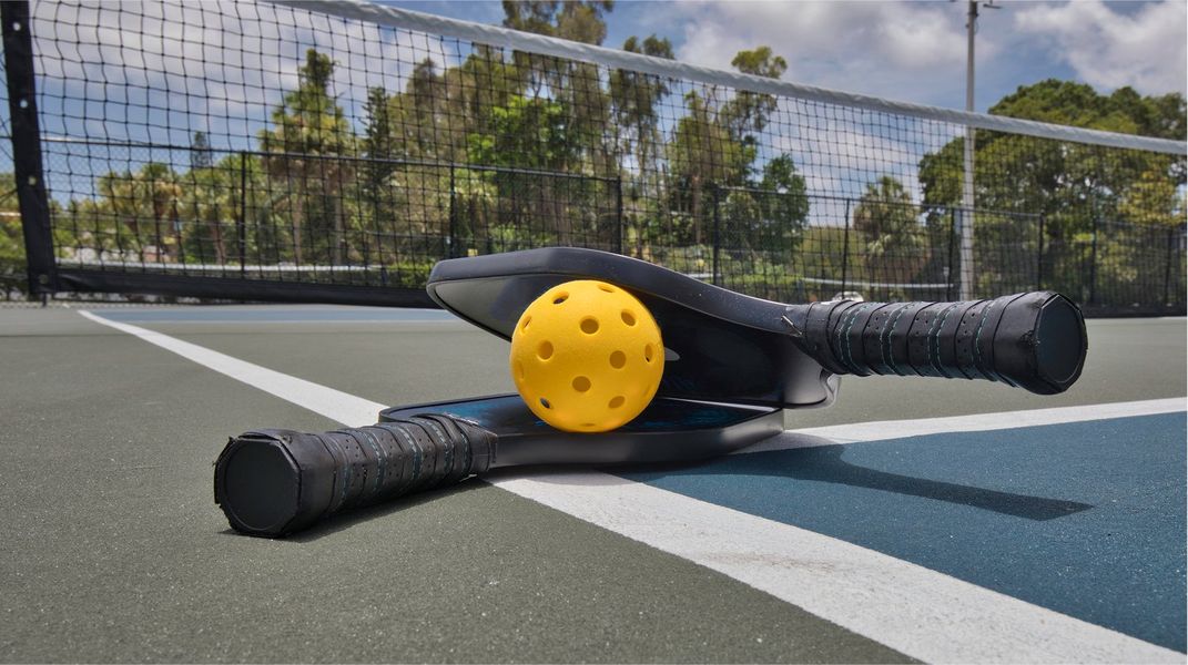 N Pic Sports Pickleball Paddles Court Closeup N Pic Sports Pickleball Paddles Court Closeup