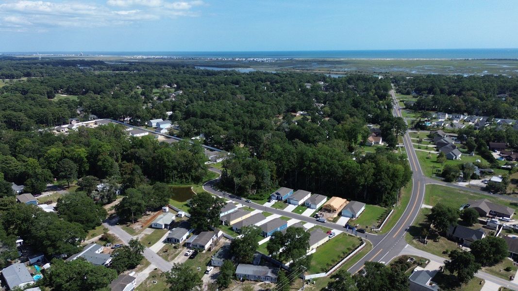 Aerial view of the Southshore Bay community in Sunset Beach, NC, showing layout and nearby surroundings (Image 8).