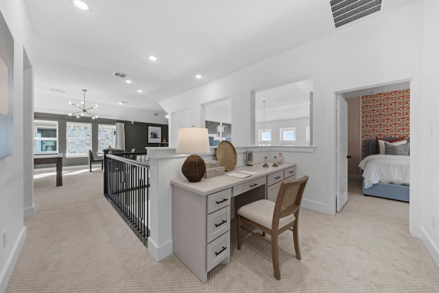 Furnished interior in a model home at Chaparral Park in Oak Point (Image 46).