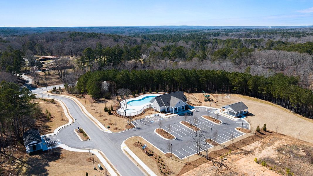 Aerial view of the Oaks at Cedar Grove community in Fairburn, GA, showing layout and nearby surroundings (Image 15).