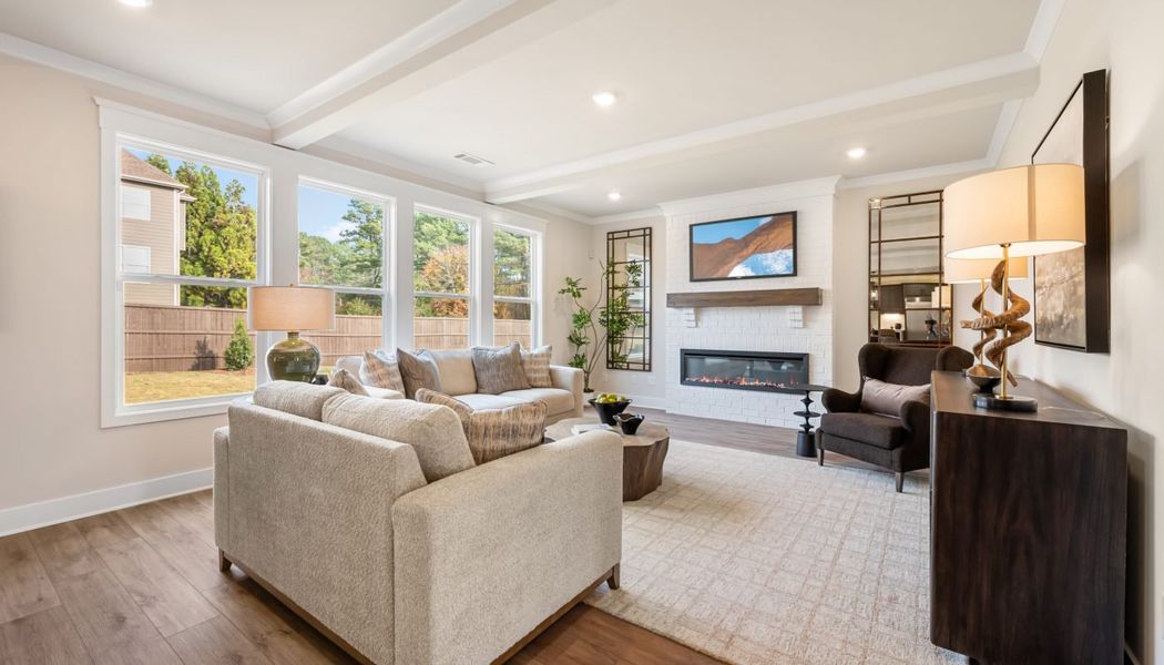 Furnished interior in a model home at Pinecrest Ridge in Dacula (Image 27).