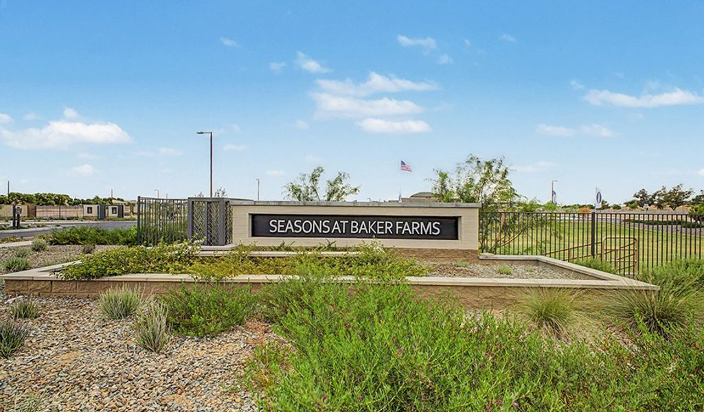 Entrance to the Seasons at Baker Farms community in Phoenix, AZ, featuring signage and landscaping (Image 1). Entrance to the Seasons at Baker Farms community in Phoenix, AZ, featuring signage and landscaping (Image 1).
