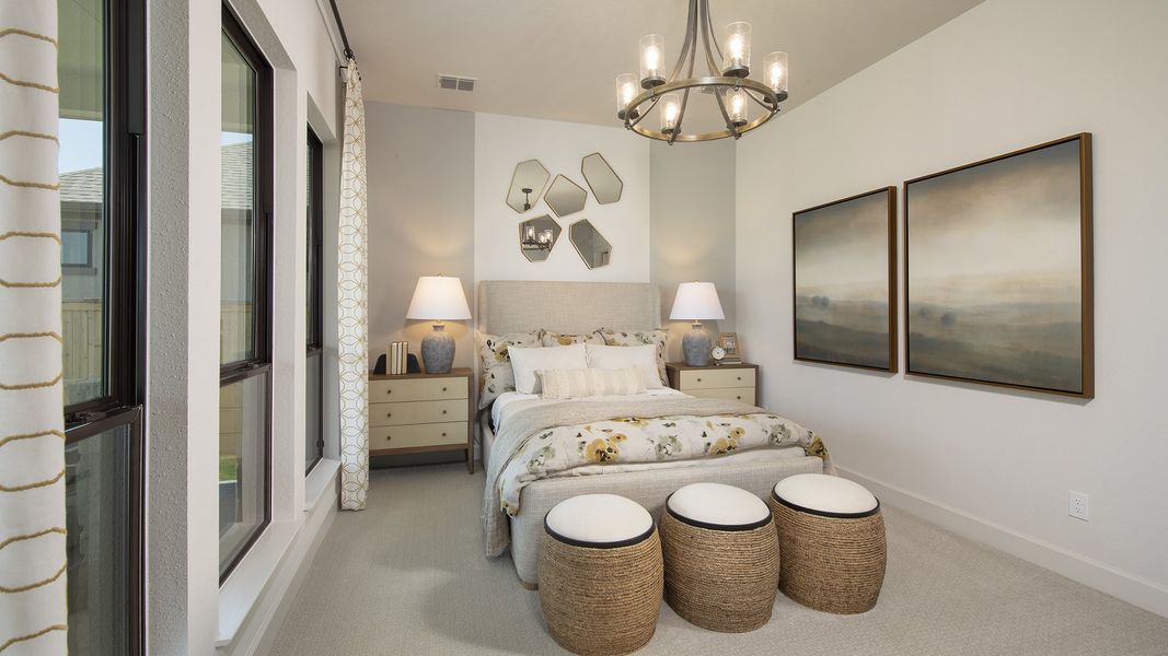 Furnished interior in a model home at Fulshear Lakes 80' in Fulshear (Image 22).