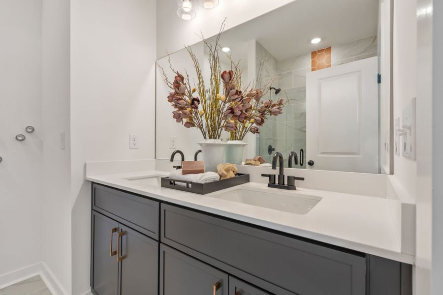 Furnished interior in a model home at Array in Atlanta (Image 61).