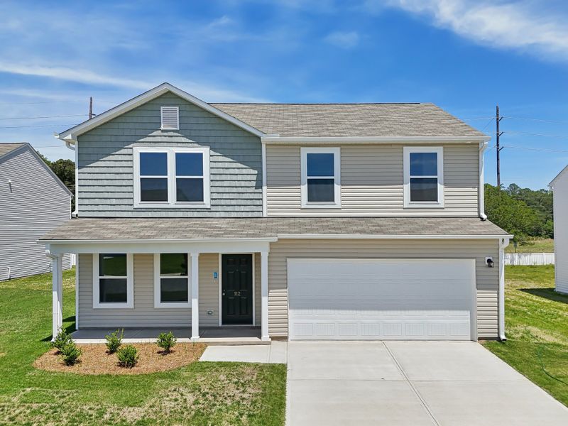 A house with a garage.