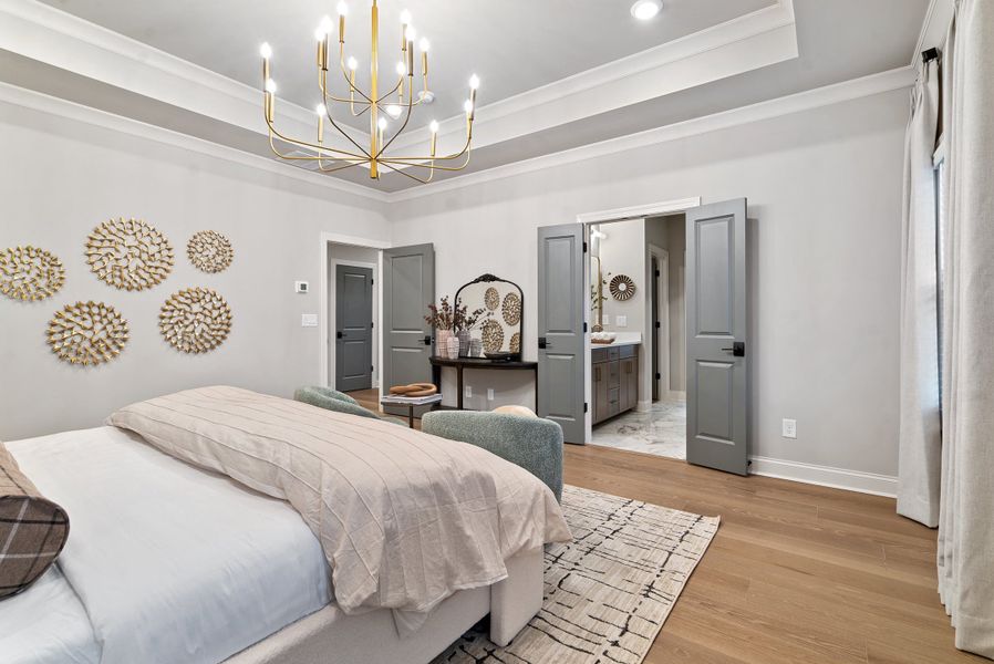 Furnished interior in a model home at Palisades in Cumming (Image 28).