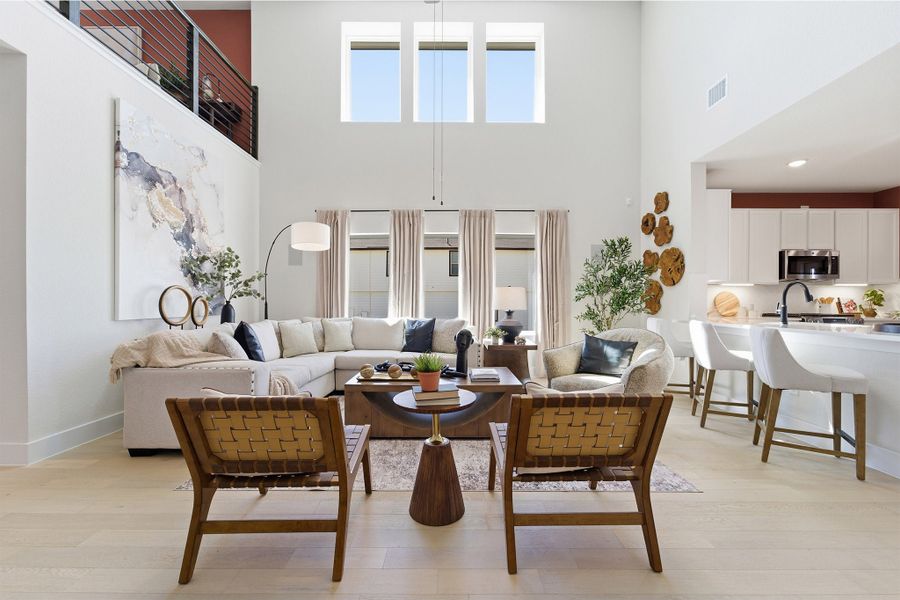 Furnished interior in a model home at Notting Hill in Converse (Image 23).