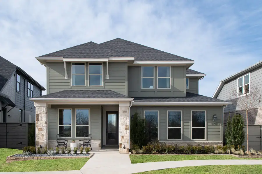 Front exterior of a home in the Treeline community, located in Justin, TX (Image 3). Front exterior of a home in the Treeline community, located in Justin, TX (Image 3).