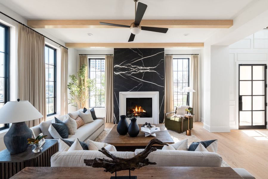 Furnished interior in a model home at The Villas at Lakeside in Flower Mound (Image 7).