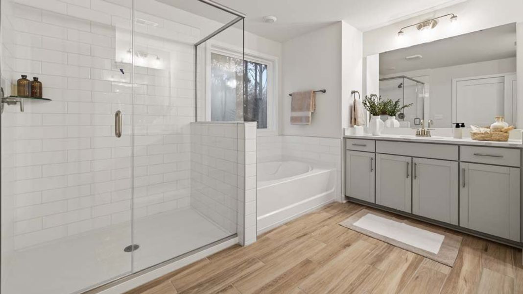 Furnished interior in a model home at Oak Grove Hill in Huntersville (Image 27). Furnished interior in a model home at Oak Grove Hill in Huntersville (Image 27).