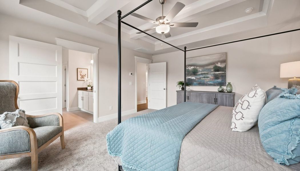 Furnished interior in a model home at Greenefield in Cartersville (Image 48).