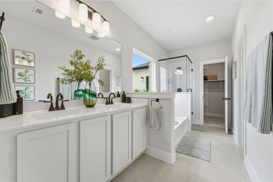 Furnished interior in a model home at Infinity Square in Kyle (Image 28).