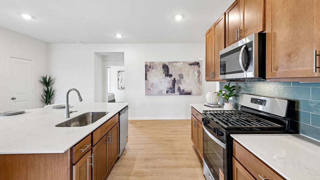Furnished interior in a model home at Revelry in Del Valle (Image 25). Furnished interior in a model home at Revelry in Del Valle (Image 25).