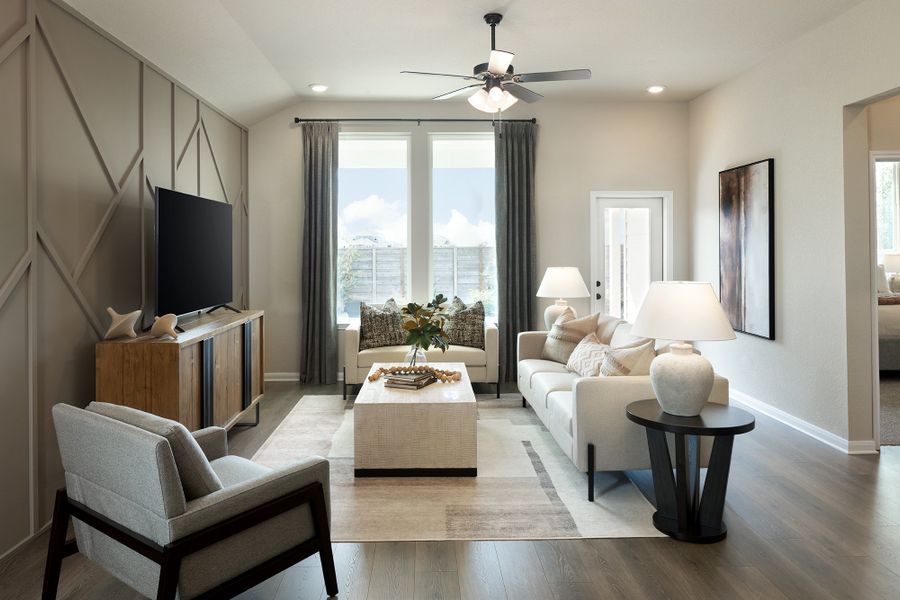 Furnished interior in a model home at Weltner Farms in New Braunfels (Image 13).