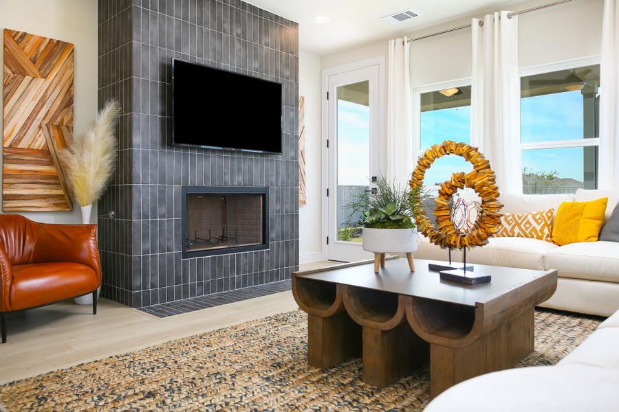 Furnished interior in a model home at Casetta Ranch in Kyle (Image 36).