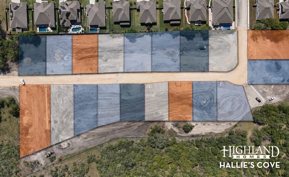 Aerial view of the Hallie's Cove community in Schertz, TX, showing layout and nearby surroundings (Image 12).