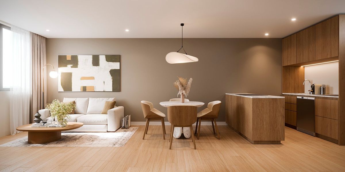 Furnished interior in a model home at Visions at Brickell Station in Miami (Image 5).