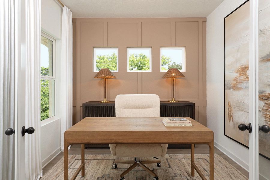 Furnished interior in a model home at Nopal Valley in San Antonio (Image 5).