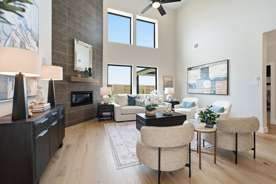 Furnished interior in a model home at Grand Magnolia in Waller (Image 9).