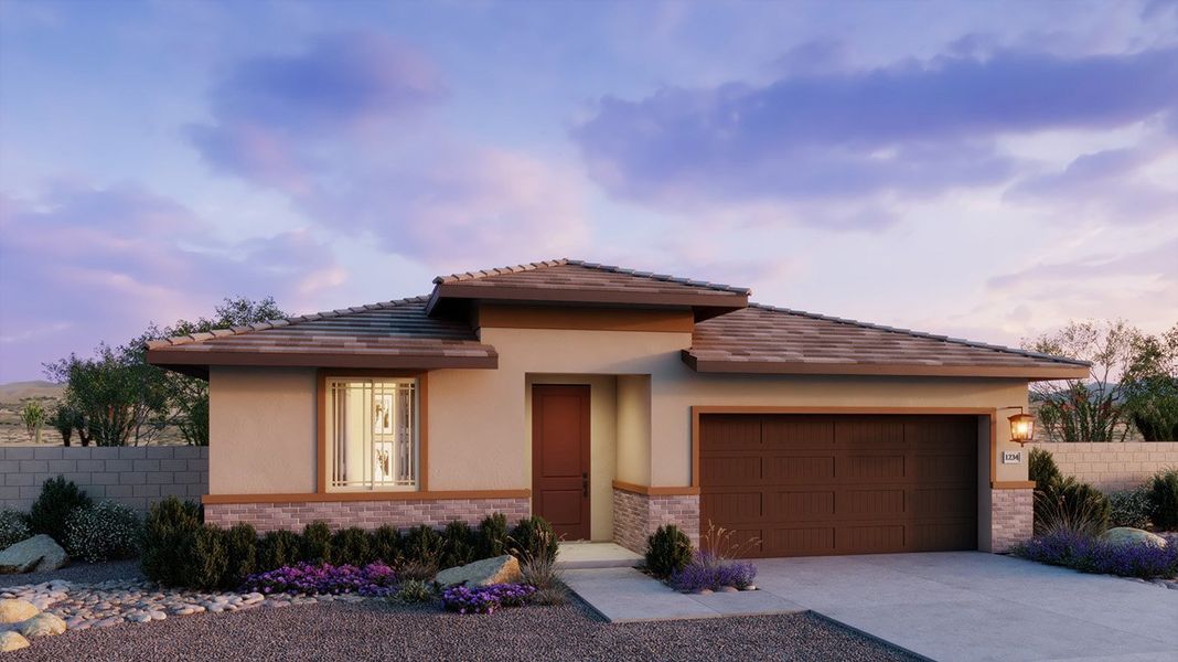 Front exterior of a home in the Windstone Ranch North community, located in Surprise, AZ (Image 2).