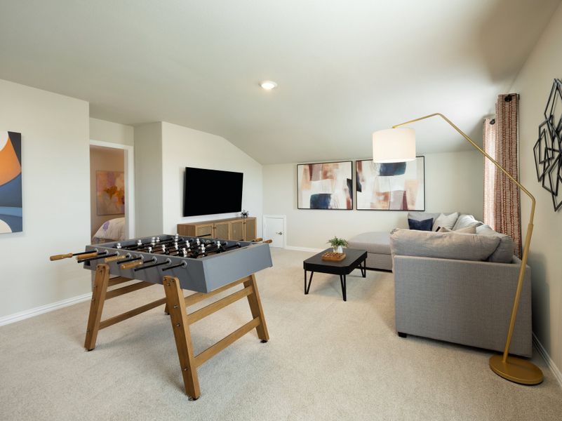 Furnished interior in a model home at Parks at Foster Crossing - Spring Series in Anna (Image 10). Furnished interior in a model home at Parks at Foster Crossing - Spring Series in Anna (Image 10).