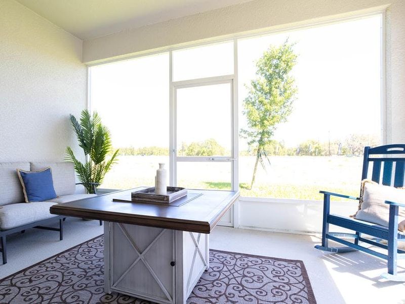 Your living space extends outdoors to your covered lanai - Shelby home plan