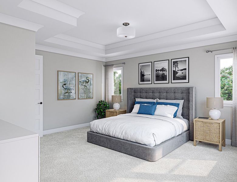 Furnished interior in a model home at Chatham Park in Pittsboro (Image 32).