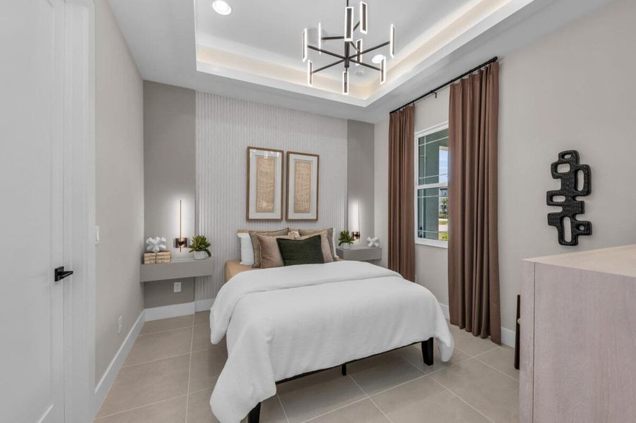Furnished interior in a model home at Reflection Villas at Watercolor Place in Bradenton (Image 110).