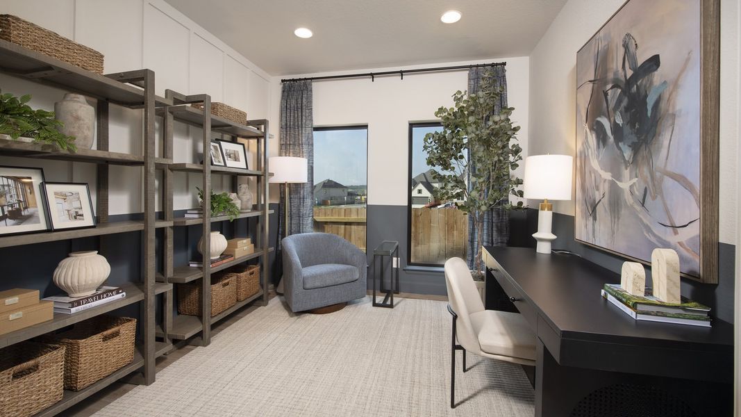 Furnished interior in a model home at Lariat 50' in Liberty Hill (Image 10).