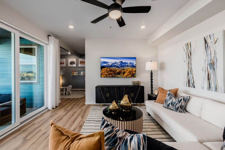 Furnished interior in a model home at Painted Prairie in Aurora (Image 31).