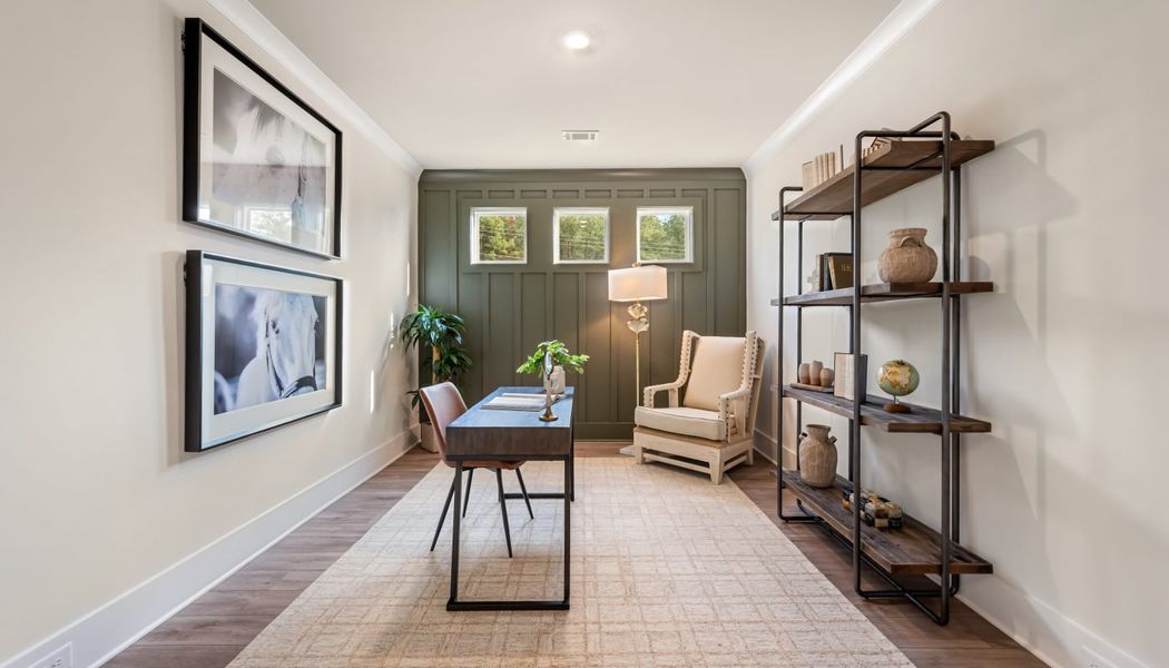 Furnished interior in a model home at Pinecrest Ridge in Dacula (Image 46).