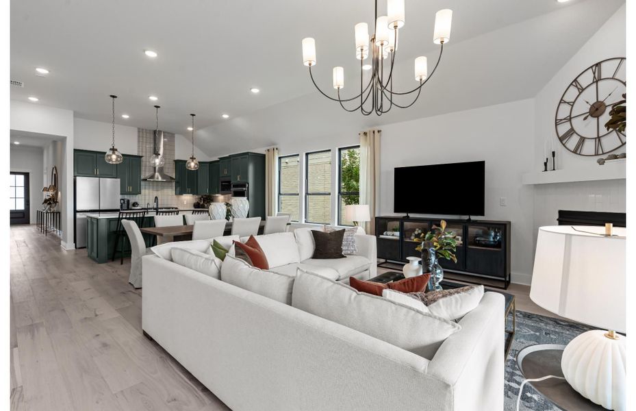 Modern open-concept living room in a new construction home in San Antonio, TX Modern open-concept living room in a new construction home in San Antonio, TX