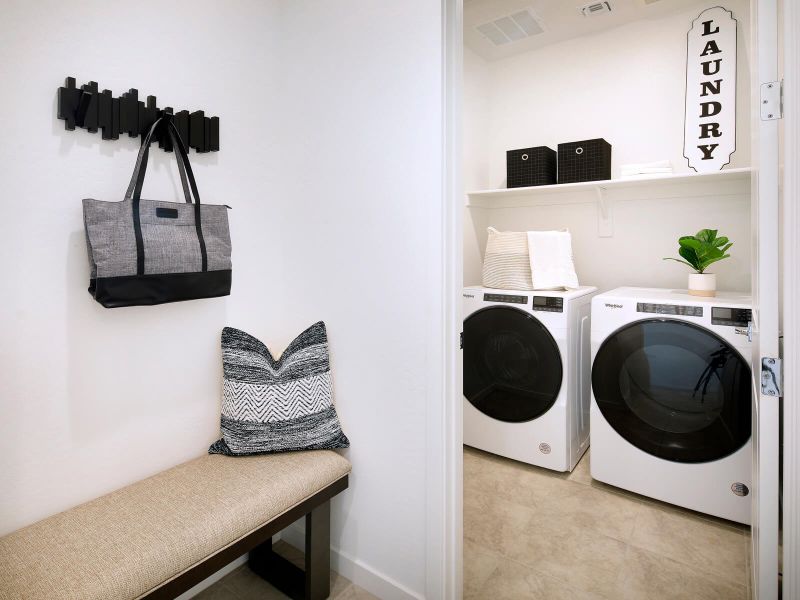 The Carson's laundry room makes doing chores easy.