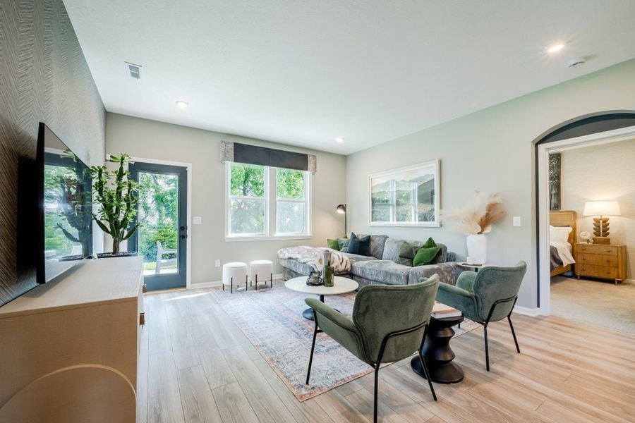 Furnished interior in a model home at Windcrest Farms in Louisville (Image 10).