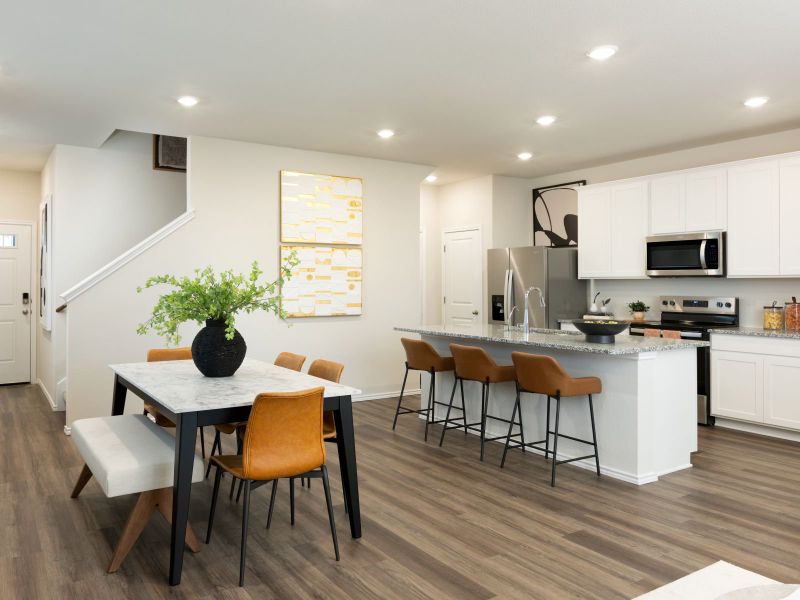 Furnished interior in a model home at Turner's Village in Buda (Image 5).