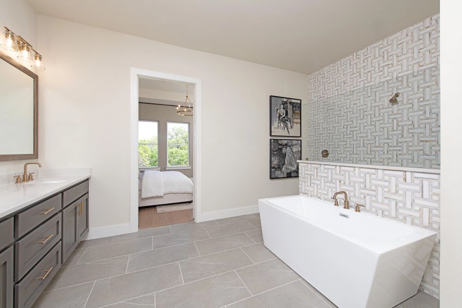 Furnished interior in a model home at Aster Park-50s in McKinney (Image 16). Furnished interior in a model home at Aster Park-50s in McKinney (Image 16).