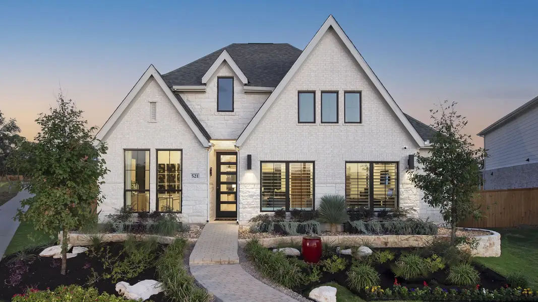 Front exterior of a home in the Woodside 47' community, located in Georgetown, TX (Image 2).