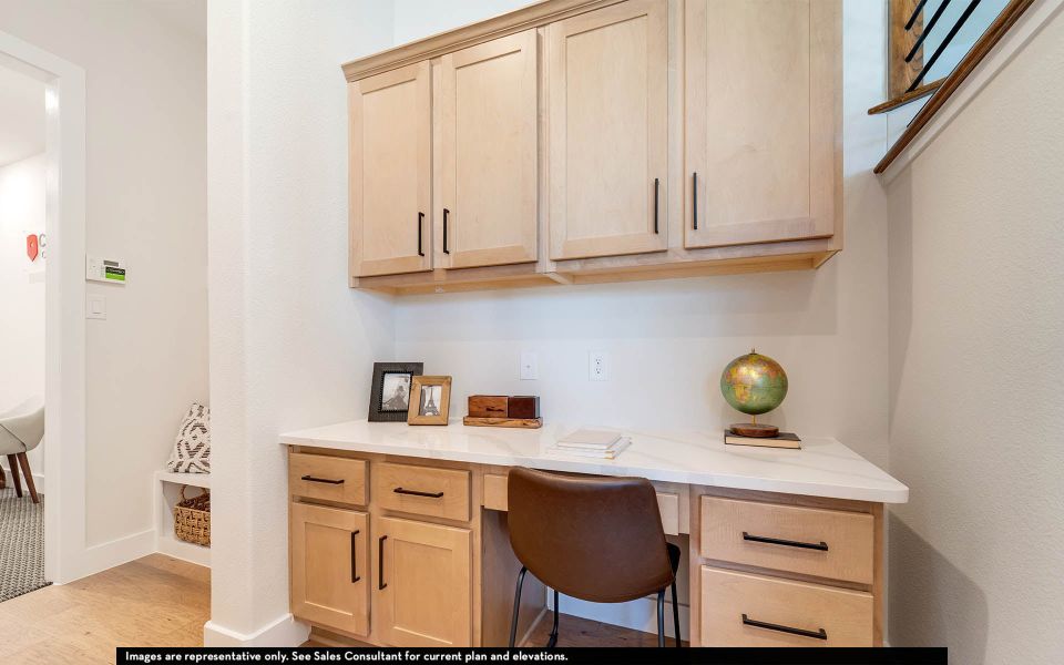 Furnished interior in a model home at The Summit at Center Stage in Keller (Image 13).