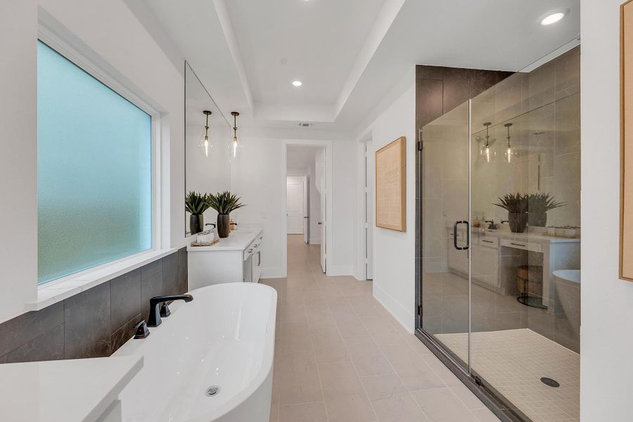 Furnished interior in a model home at The Colony - 50' in Bastrop (Image 29).