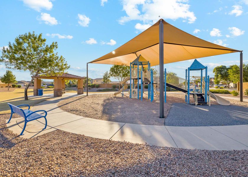 A playground with a slide.