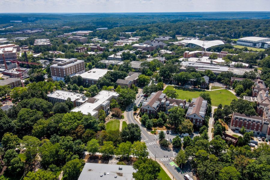 Aerial view of the Champion’s Walk community in Athens, GA, showing layout and nearby surroundings (Image 1). Aerial view of the Champion’s Walk community in Athens, GA, showing layout and nearby surroundings (Image 1).