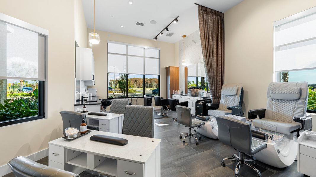 Furnished interior in a model home at Esplanade by the Islands in Naples (Image 9).