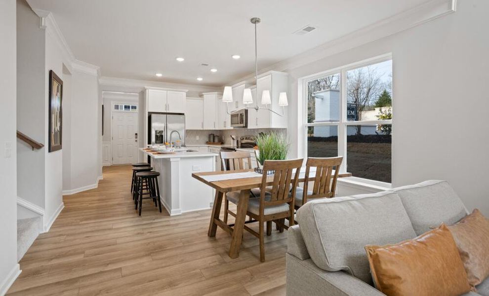 Furnished interior in a model home at East Main Townes in Spartanburg (Image 17).
