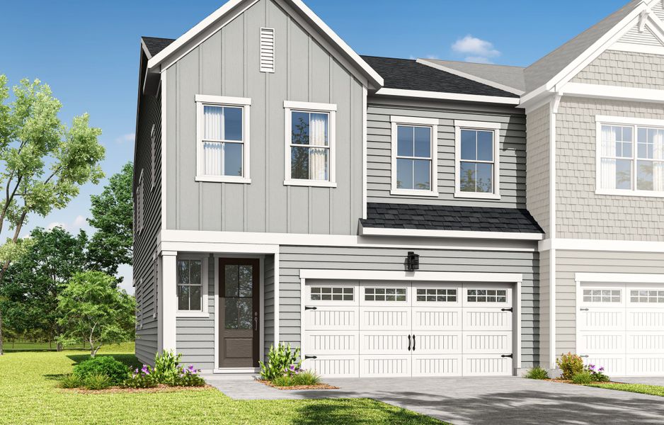 Front exterior of a home in the The Townes at Willow Park community, located in Cary, NC (Image 7). Front exterior of a home in the The Townes at Willow Park community, located in Cary, NC (Image 7).