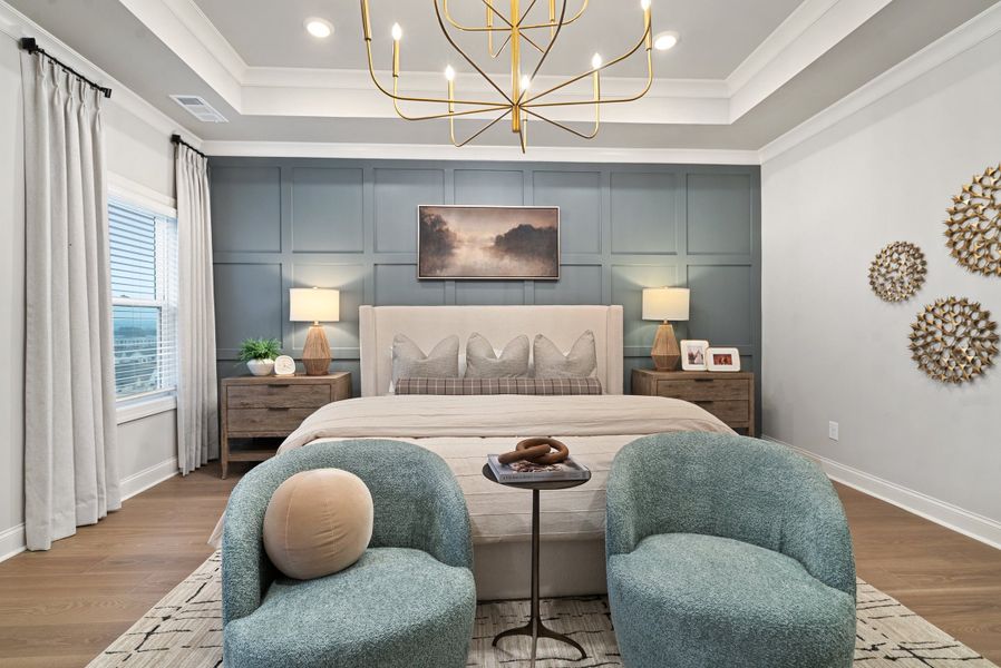 Furnished interior in a model home at Palisades in Cumming (Image 29).