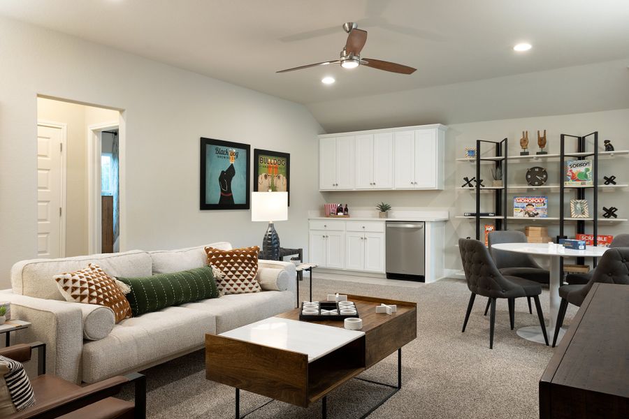 Furnished interior in a model home at Cibolo Crossing in Universal City (Image 12).