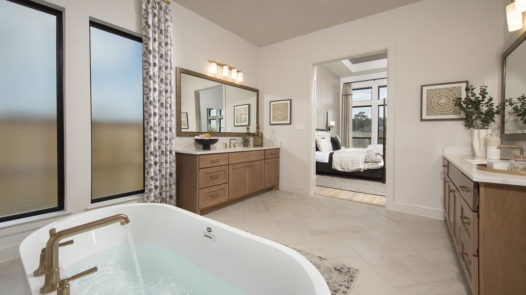 Furnished interior in a model home at Fulshear Lakes 80' in Fulshear (Image 14).