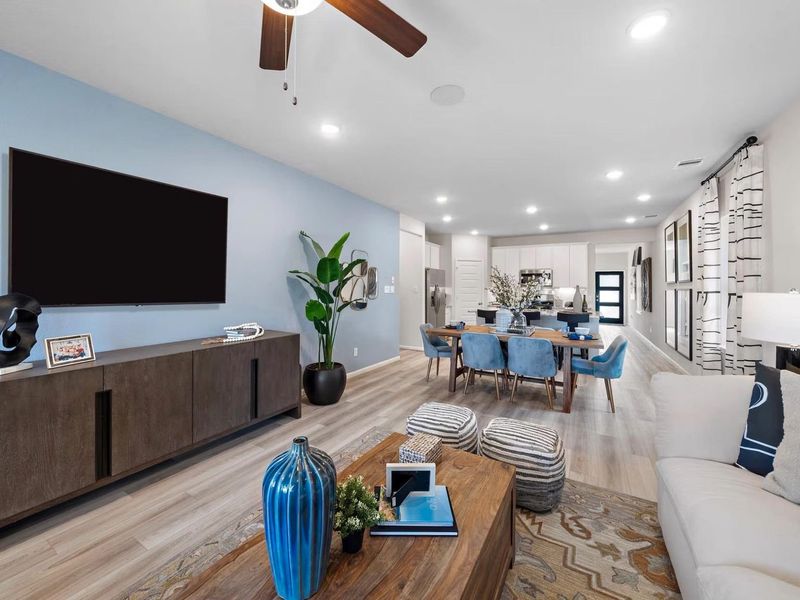 Furnished interior in a model home at Saddle Creek Ranch in Cibolo (Image 4).