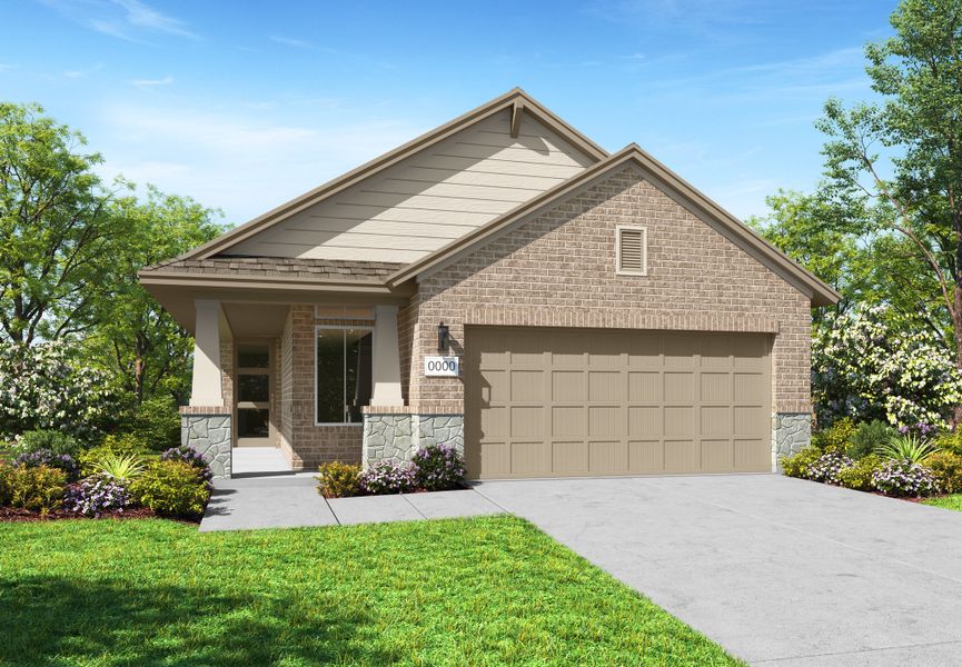 Front exterior of a home in the Terrace Collection At Turner's Crossing community, located in Buda, TX (Image 9).